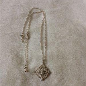 Donated. Silver Tone & Crystal Necklace